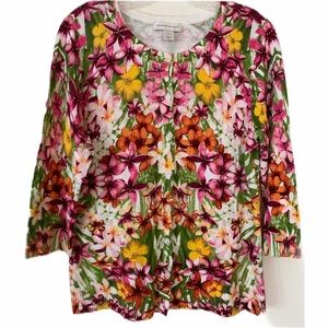 Christopher & Banks Floral Button Up Cardigan - M
